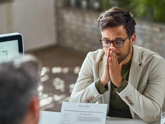 Person sitting in inverview session