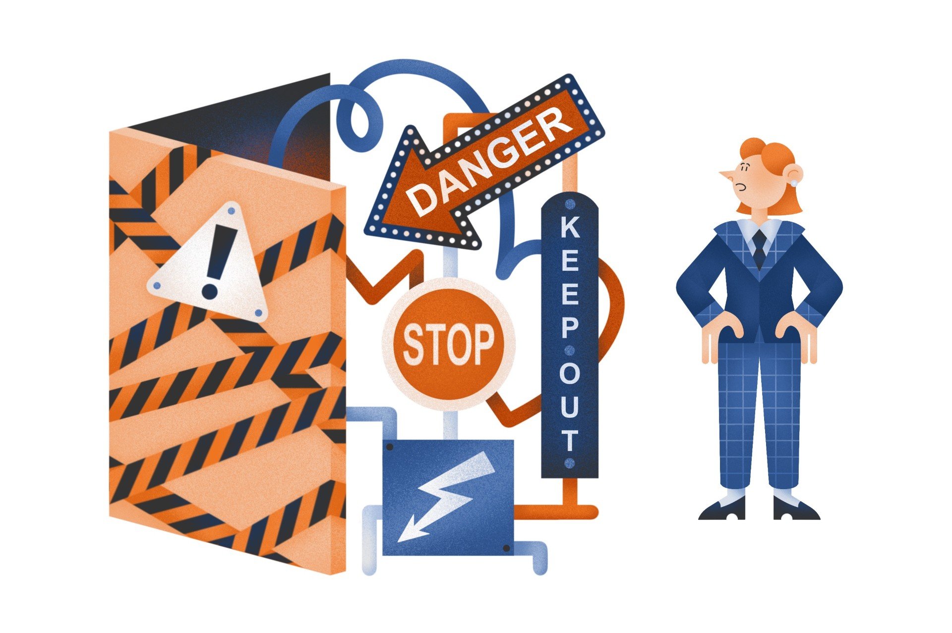 Image of caution signs