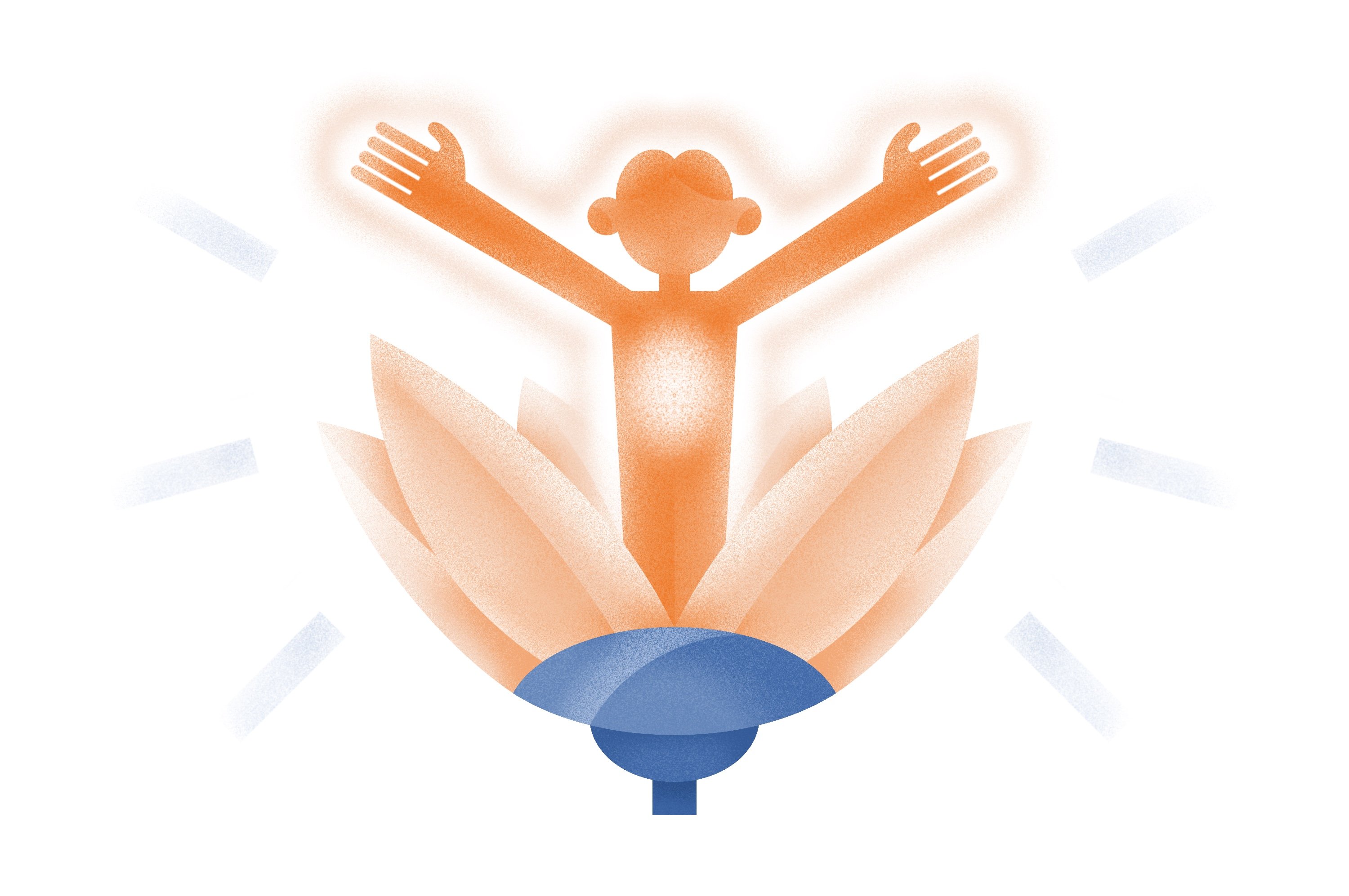 Image of a person blooming like a flower