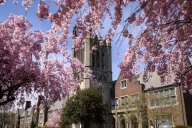 A landscape photo of the campus of New Jersey City University