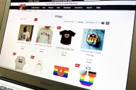 The University of Utah's campus store website displays rainbow-adorned T-shirts, key chains and stickers under the heading "Pride."