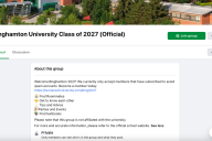 A screen shot of the Binghamton University Class of 2027 Facebook page