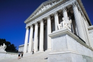 The entrance to the U.S. Supreme Court. 