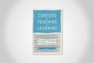 The cover of Mary C. Wright's book, Centers for Teaching and Learning, which is blue and white, on a white background.