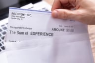 A pay stub showing someone who was paid in experience.