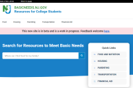 A screenshot of the BasicNeeds.NJ.Gov site