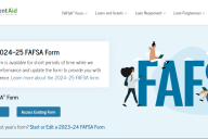 webpage with the word FAFSA