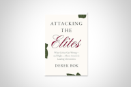The book cover for Derek Bok's Attacking the Elites.