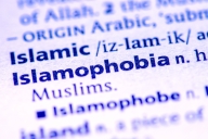 A close-up image of a dictionary entry for "Islamophobia."