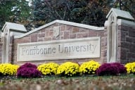 A photo of a Fontbonne University sign.