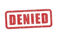 A graphic of the word "denied," stamped in red, against a white background.