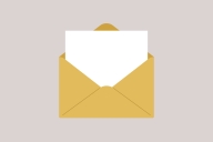 An illustration of a letter in an open envelope.