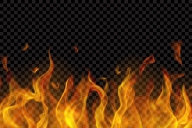 Orange flames against a black background.