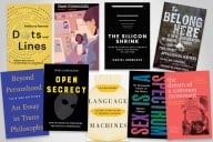 An illustration featuring the covers of the nine books described in the accompanying essay.