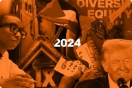 Photo illustration showing various images from throughout 2024
