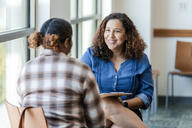 College-age woman receives counseling on campus 