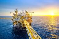 An offshore platform in the ocean 