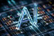 The letters "AI," brightly illuminated.