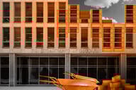 The Department of education is being put back together in the style of a brick building.