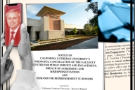 A collage of images including the Elton and Janice Gallegly Center for Public Service and Civic Engagement on the California Lutheran campus.