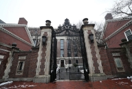 Gated entrance on the campus of Harvard University. 