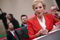 US Secretary of Education Linda McMahon testifies before a House Subcommittee on Capitol Hill.