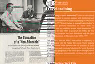Photo illustration: A travel training brochure in CUNY archive and the Wikipedia article created from it.