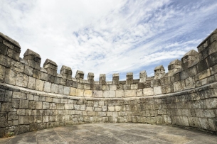 An ancient circular wall in York, England.