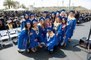 Students in cap and gown