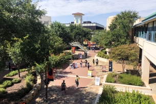 Student walk on the University of Texas at San Antonio campus