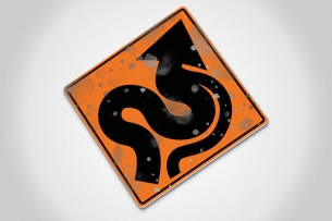 An orange merge sign illustrating the winding road colleges and universities have to take now if they merge.
