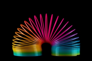 colorful slinky opened up like a fan