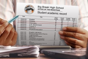 Caltech admissions changes transcript