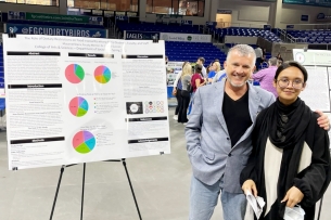 Musarrat Shaira presents research with faculty mentor