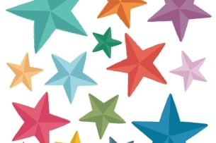 Group of colorful star stickers