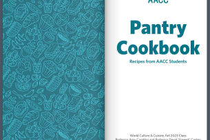 A screenshot of a digital version of the AACC Pantry Cookbook, created in fall 2023