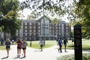 Students walking on the campus of the University of Delaware