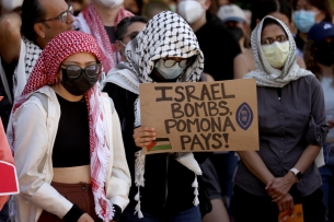 Pro-Palestinian student protesters at Pomona College
