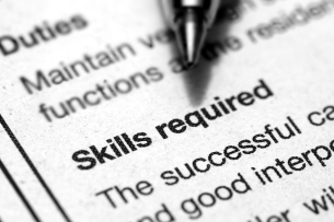 Photo of a small section of a job posting noting “Duties” and “Skills Required”