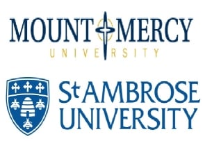 logos of 2 iowa catholic colleges