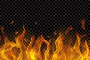 Orange flames against a black background.