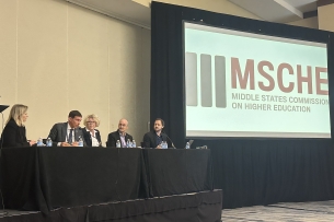 A photo of five panelists at MSCHE's annual conference.