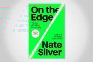 Green and white cover of On the Edge by Nate Silver