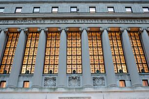 A photograph of Butler Library at Columbia University.