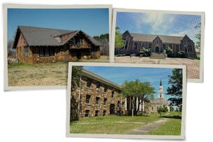 Buildings on the Bacone College campus.
