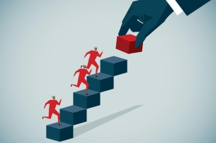 illustration of climbing stairs to represent career advancement