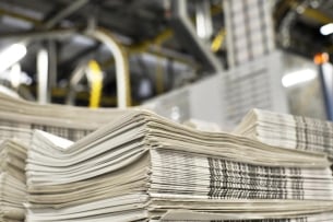 A stack of newspapers