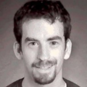 A black and white photograph of David Sobek.
