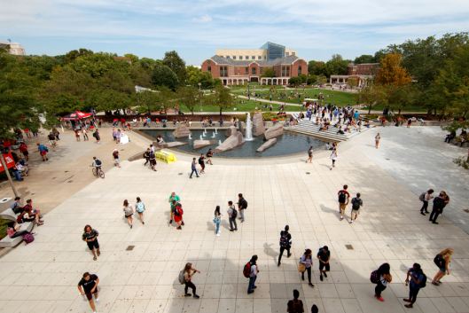 Students walk on the University of Nebraska at Lincoln campus.
