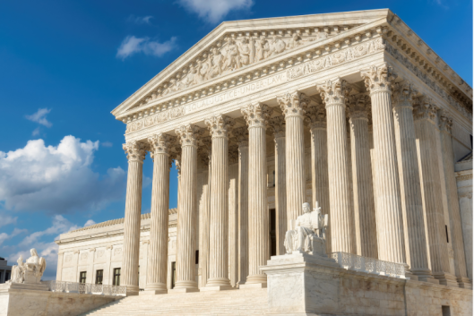 The white-columned facade of the U.S. Supreme Court